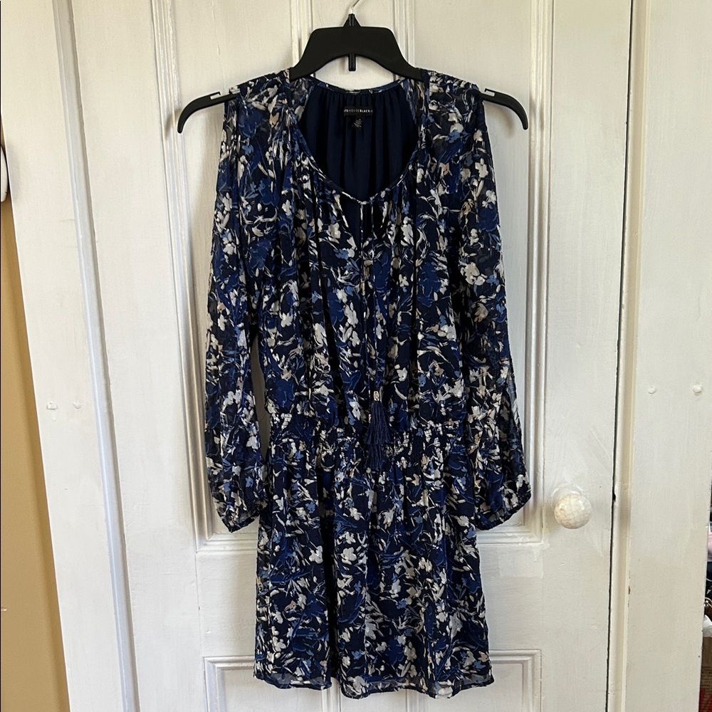 White House Black Market Navy Floral Dress